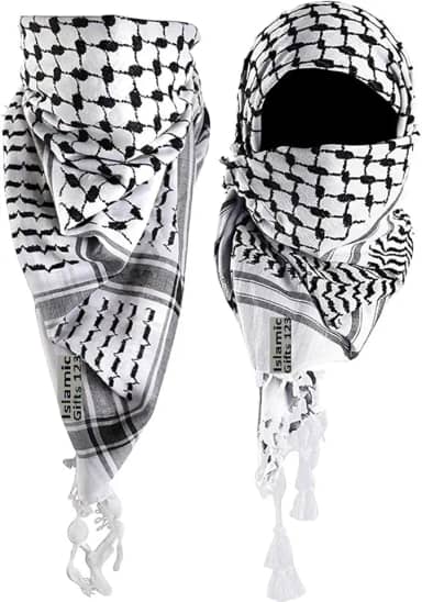 Palestine Scarfs Shemagh Algodão Árabe Keffiyeh Cachecol Masculino Cabeça Pescoço Rosto Envoltório Algodão Masculino Tecido Militar Não Impresso Ramadã