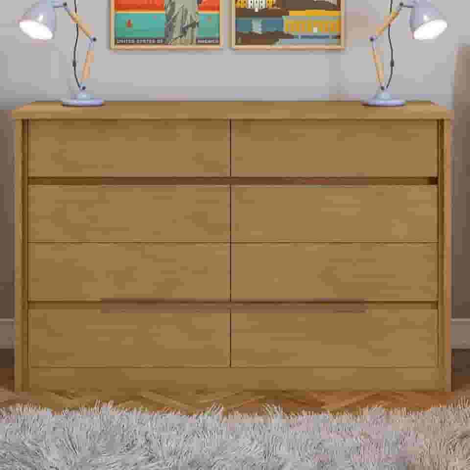 Cômoda 8 Gavetas Urban Espresso Móveis Amêndoa Clean