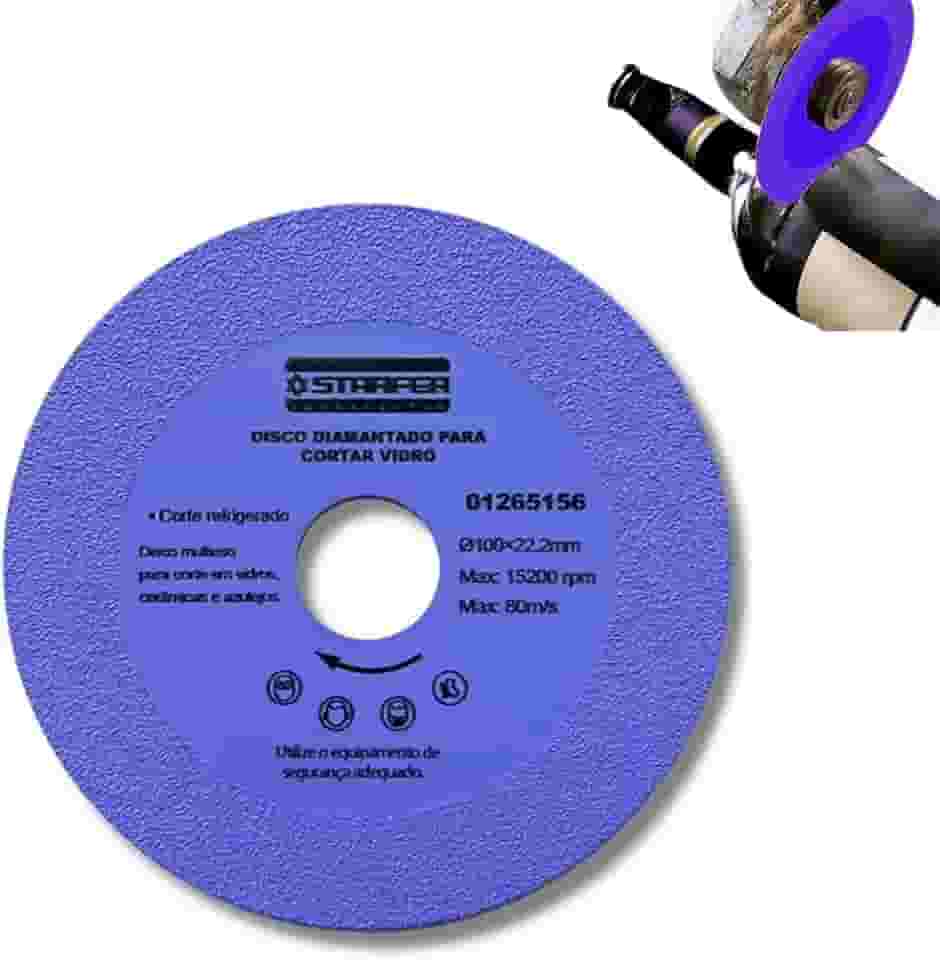 Disco de Corte Diamantado para Vidros Cêramicas Azulejos 100x22mm - Starfer