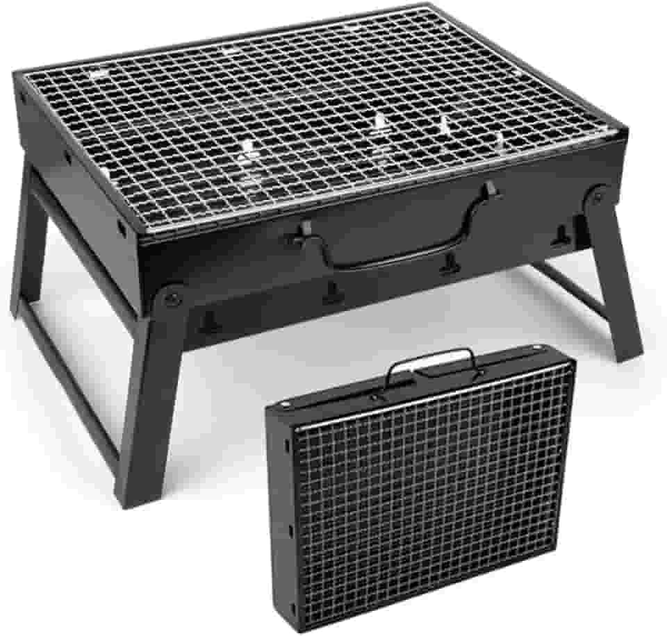 Mini Churrasqueira Portátil Prática Com Pernas Dobráveis