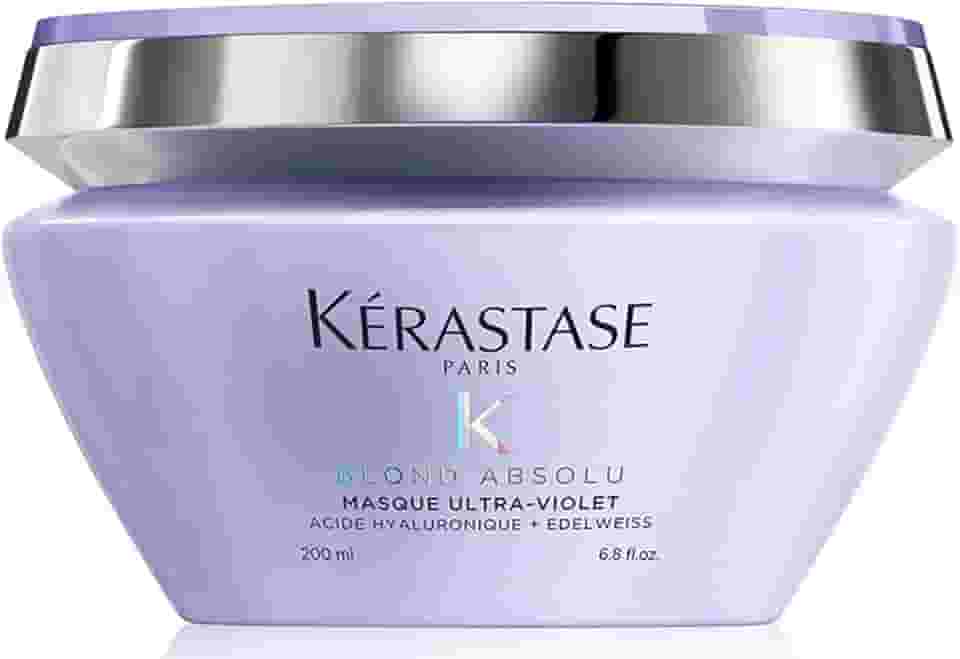 Kérastase Máscara Blond Absolu Masque Ultra-Violet, Cabelos loiros, descoloridos, Hidratação, neutraliza os tons amarelados, Ácido Hialurônico, Flor de Edelweiss, 200 ml
