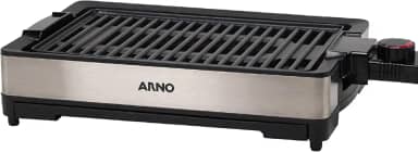 Churrasqueira Elétrica Arno Mais Sabor e Pouca Fumaça GPRA, Inox e Preta com Revestimento Antiaderrapante, Termostato Regulável e Alças Térmicas, 110V