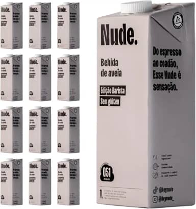 Pack Nude Leite de Aveia Barista 1L - Caixa 12 Unidades