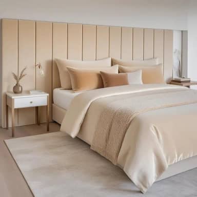 Cabeceira Estofada Modular Alta para Cama Box King/Queen/Casal – Kit de Módulos 120x20cm, Vários Tamanhos e Cores(Areia,Módulo Solto - 1 Unidade)