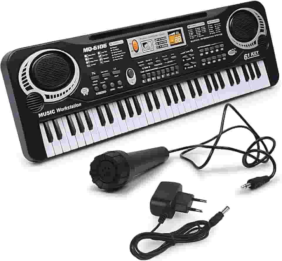 Teclado Eletrônico Música Digital Preto Elétrico Instrumento