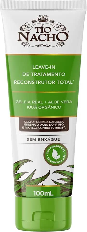 Tio Nacho Leave-In De Tratamento Reconstrutor Total Antiqueda, Elimina Danos No 1° Uso, Protege Contra Futuros, Cabelos 10X Mais Fortes E Resistentes, Hidratação 24H, 100Ml, 1 Pack