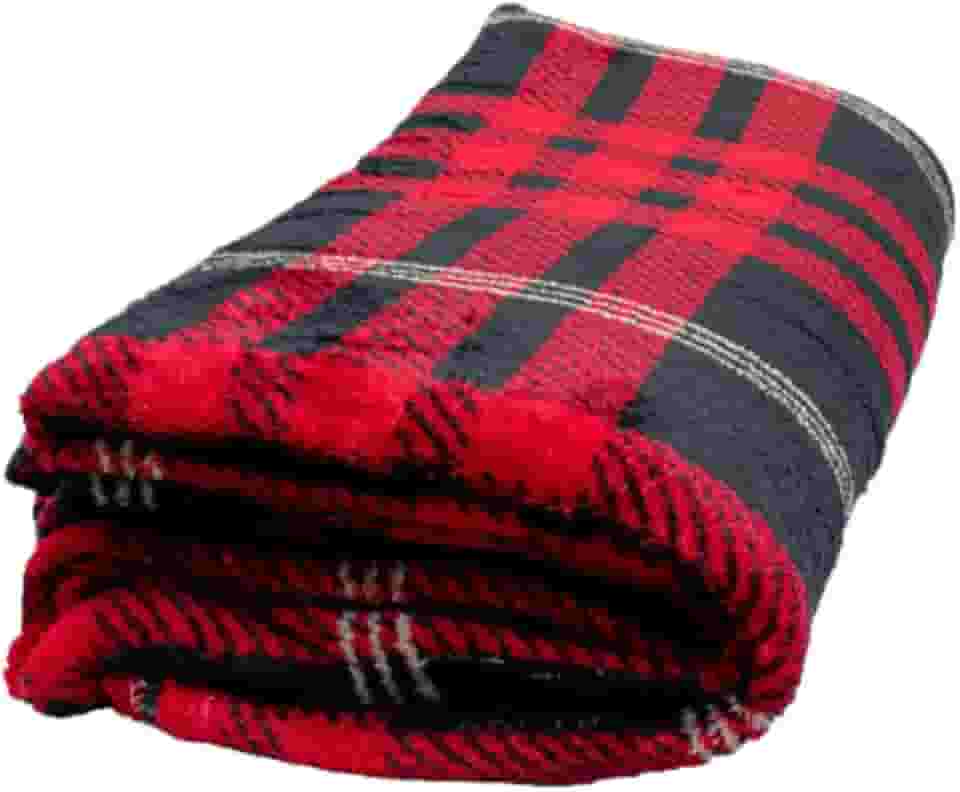 Manta para Casal de Microfibra 100% Poliéster Estampado em Xadrez com cores Sortida