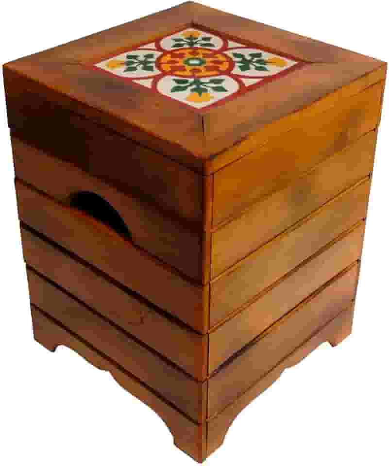 Banco Madeira Volpi Baú Com Ladrilho Hidráulico (B2)