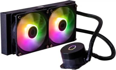 Cooler Master MasterLiquid 240L Core 240mm Close-Loop AIO Liquid Cooler, sincronização ARGB, bomba Coldplate Gen S, PWM de 120 mm, CryoFuze 14W/mK, AMD Ryzen AM5/AM4, Intel LGA1700/1200- preto