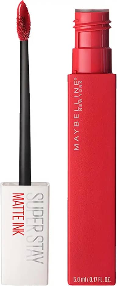 Maybelline SuperStay Matte Ink Batom Líquido Matte Longa Duração 16H com Aplicador Preciso, Não Transfere e Cor Intensa, Acabamento Matte Confortável, Cor 20 Pioneer Vermelho Clássico, 5ml