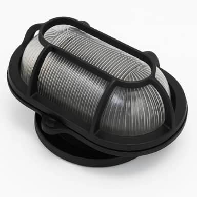 Arandela tartaruga preta em chapa de aço com soquete E27 para instalação em área externa ou interna (1)