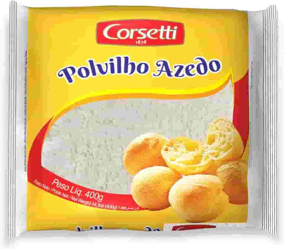 Corsetti Polvilho Azedo 400G Alimentos Fécula De Mandioca Fermentada Amarelo Rico Em Triptofano E Vitamina B6 Receita Familiar Desde 1878