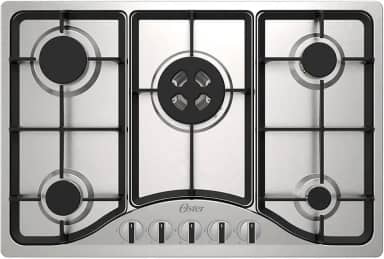 Cooktop Semiprofissional Oster, a Gás, 5 bocas, Inox, Bivolt, OTOP701