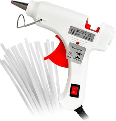 Kit De Pistola De Cola Quente 20w Liga E Desliga Bivolt + 10 Bastões 7MM