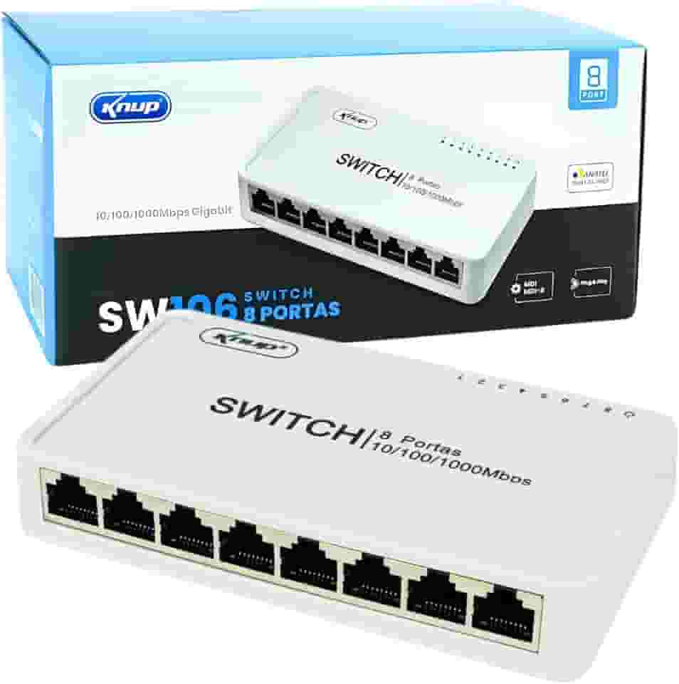 Switch 8 Portas Gigabit Rede 10/100/1000mbps Hub Bivolt Rj45