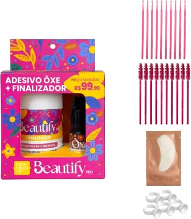 Kit Cola Adesiva e Finalizador Para Extensão De Cílios Com Brindes Secagem Rápida