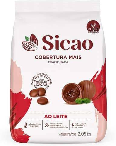 Cobertura Gotas Fracionada Chocolate ao Leite Mais 2,05kg - Sicao