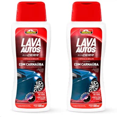 KIT 2 Lava Autos Shampoo Com Cera Carnaúba Super Brilho Pro auto 500Ml