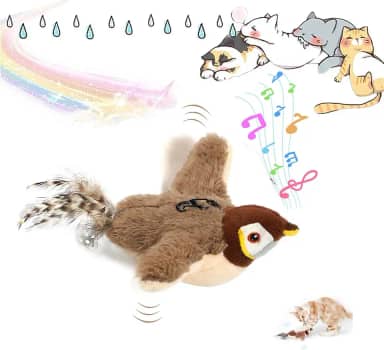 Brinquedo De Gato PáSsaro Voador,Brinquedo Interativo Para Gatos,Brinquedo De Gato De PáSsaro De SimulaçãO,Brinquedos Para Gatos Que Rangem Para