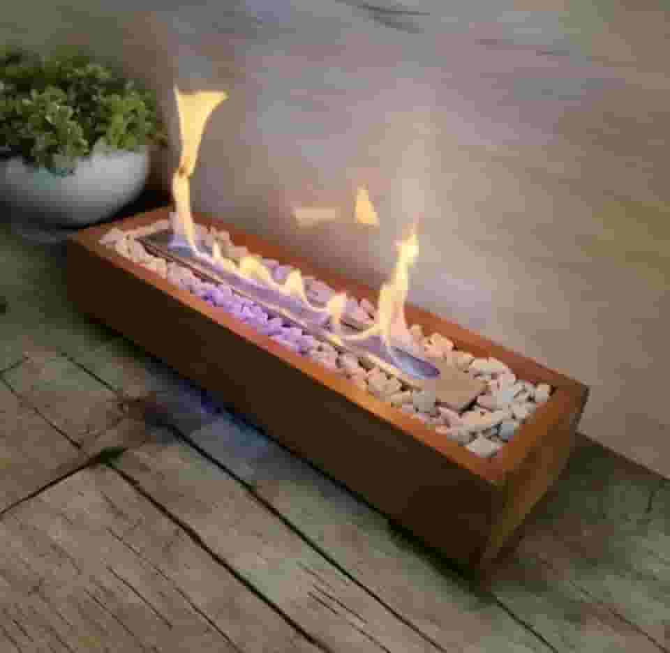 Lareira Ecológica Madeira Portátil - 55cm X 15 CMS e 7 CMS De Altura.