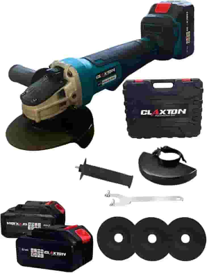 CLAXTON Esmerilhadeira Sem Fio com Bateria 21V 4.0Ah 2 Baterias Brushless Lixadeira Angular Profissional 850W 3 Discos 4-1/2” (115/125mm) 11000rpm
