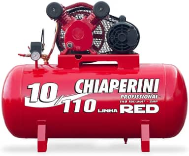 Compressor 10 Pes 110L Monofasico 110/220V 2HP 140PSI Profissional RED RCH 110L Chiaperini