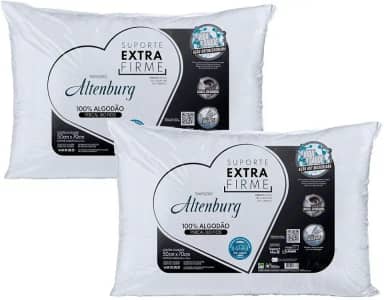 Kit 02 Travesseiros Altenburg Suporte Extra Firme 0,50x0,70m 180 Fios