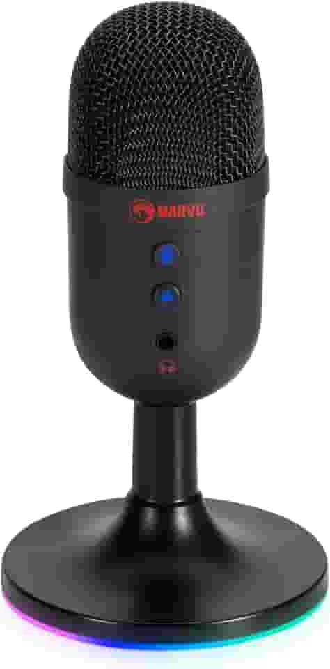 Microfone Gamer New Hero Vox, RGB, USB, Preto