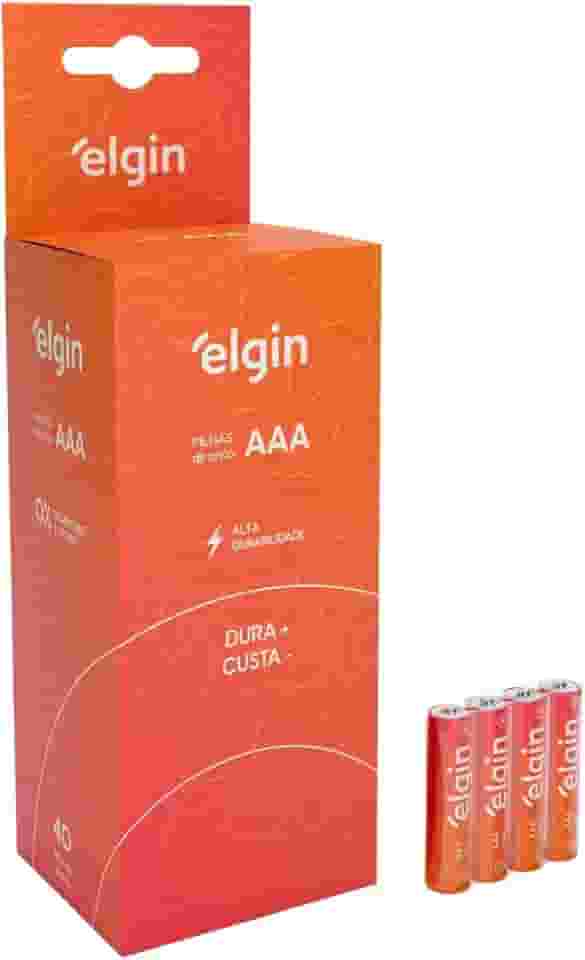 Caixa de Pilha AAA com 40 unidades Elgin Palito - Tubo, Zinco