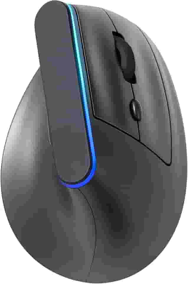 Mouse Vertical Ergonômico Sem Fio Recarregável RGB, 1600 DPI Ajustável, 6 Botões, USB/Bluetooth 2.4G, Redução de Tensão no Pulso e Tendinite, Cliques Silenciosos, Ideal para Trabalho Jogos e Estudos