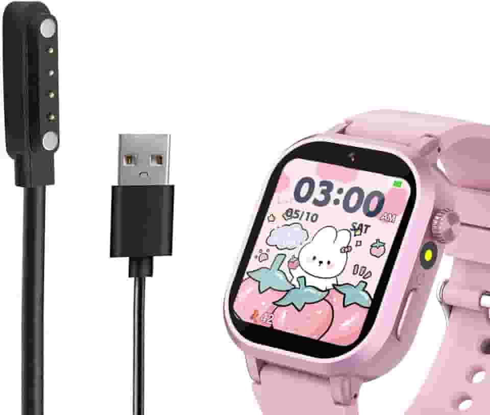 Relógio inteligente infantil com cabo magnético de carregamento à prova d'água