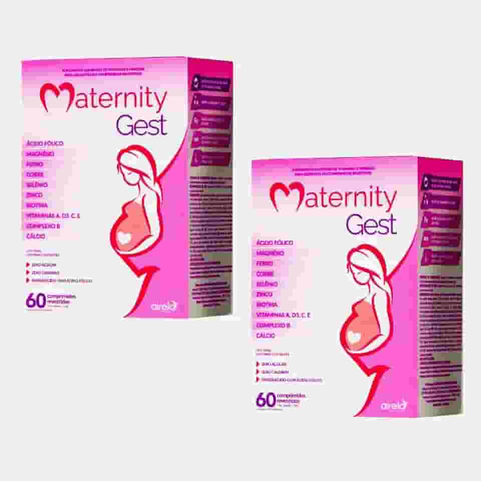 Maternity Gest Vitamina para Grávidas Gestantes E Pré-Natal completa kit 2 Caixas 60cp cada Zero Açucar