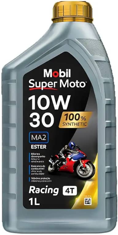 Óleo Mobil 10w30 Super Moto 4t 100% Sintético 1 Litro