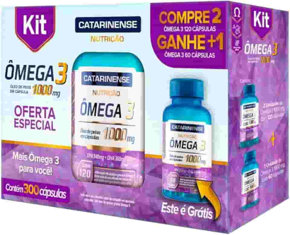 CATARINENSE NUTRIÇÃO Kit Ômega 3 1000 Mg Catarinense Nutrição 300 Cps