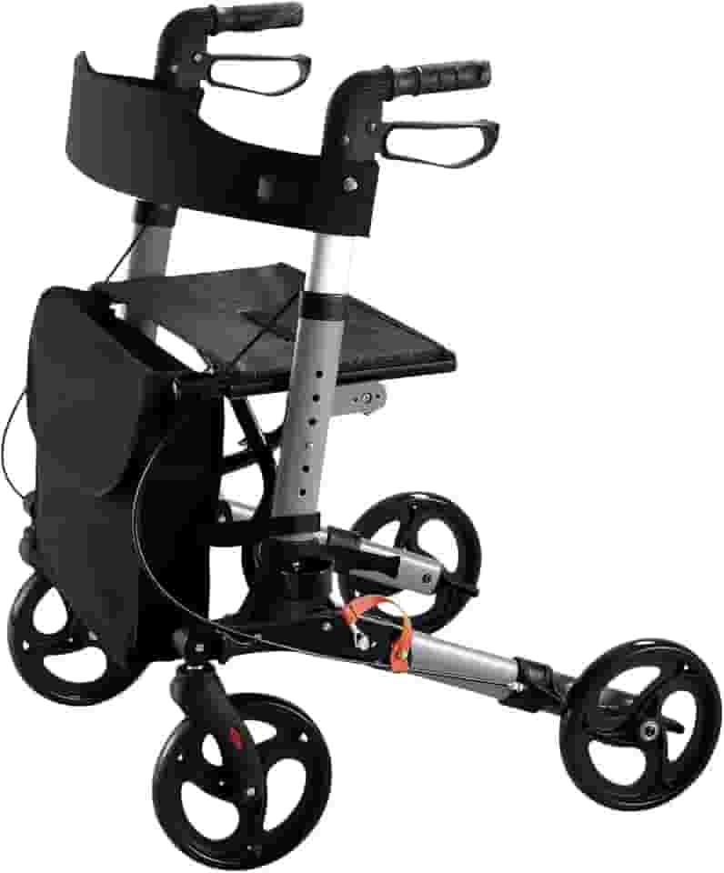 Andador 4 Rodas Dobrável Com Freio E Cesta Premium Hidrolight