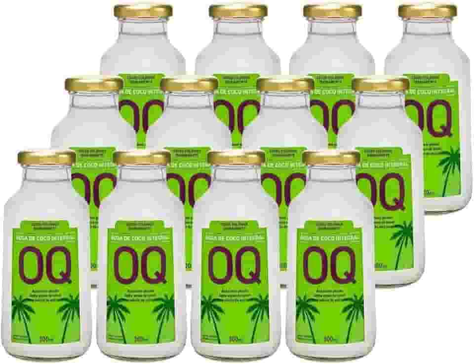 Água de Coco Integral OQ Sem Adição de Açúcar e Conservantes 100% Fruta (300 ml - Pack 12)