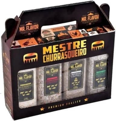 Kit Sal Grosso Temperado Para Churrasco 4 Unidades Mestre Churrasqueiro