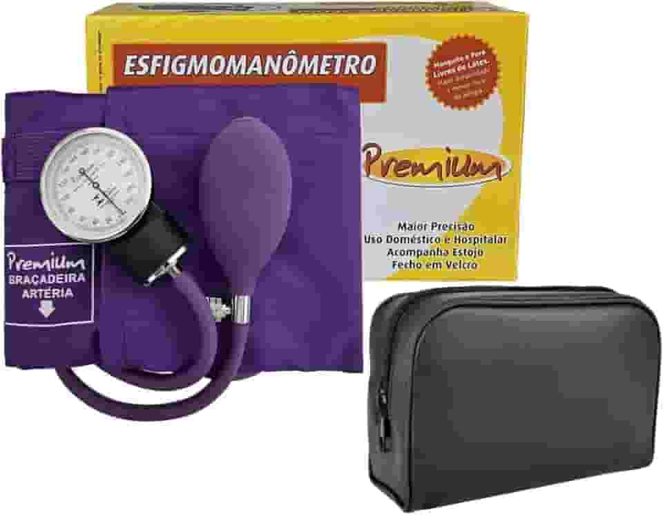 Aparelho De Pressão Manual Esfigmomanômetro Premium Roxo
