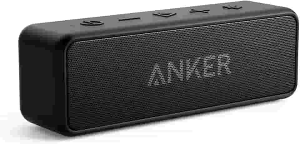 Anker soundcore 2 Caixa de Som Bluetooth Portátil com 12W de Som Estéreo, Bluetooth 5, BassUp, à Prova d'Água IPX7, 24 Horas de Reprodução, Emparelhamento Estéreo Sem Fio, Ideal para Casa e Viagens