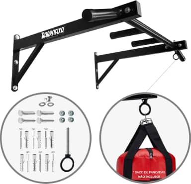 Barra Fixa Pegada Neutra E Aberta 65 Cm + Suporte Para Saco