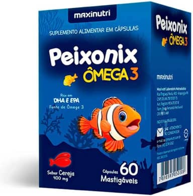 Peixonix Ômega 3 Mastigável Sabor Cereja - 60 Cáps., Maxinutri