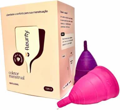 Kit Coletor Menstrual Tipo 2, Fleurity, Roxo/Rosa
