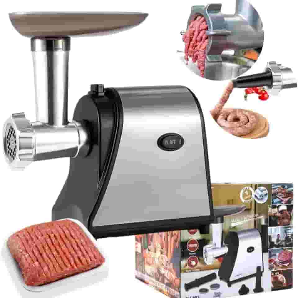 Máquina Moer, Moedor De Carne Elétrico 1500W Faz Linguiça Carne Frango 110V