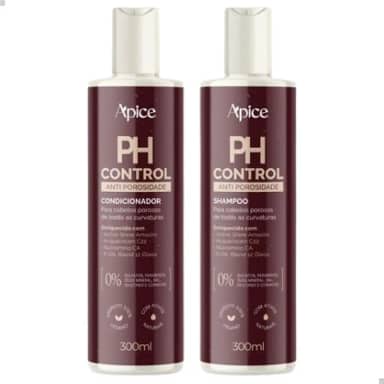 kit Shampoo e Condicionador Ph Control Apice Cosmeticos Cabelos Ressecados Porosos Todas as Curvaturas Apse Cosmetics