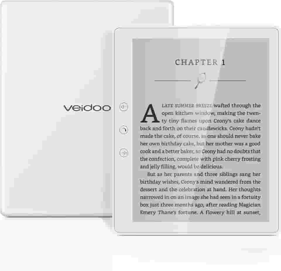 Veidoo Leitor de e-book de 5,8 polegadas, tela sensível ao toque HD, tecnologia Carta E-Ink, ROM de 32 GB (expansão de cartão TF para 64 G), WiFi, longa resistência, leitor eletrônico Android (branco)
