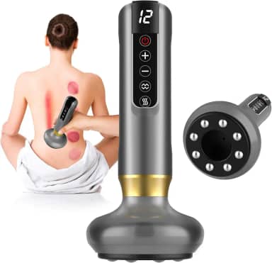 Ferramenta de massagem de celulite, massageador elétrico de celulite removedor de gordura com 12 modos de sucção, recarregável e sem fio, massageador inteligente para braços, pernas e costas (Cinza)