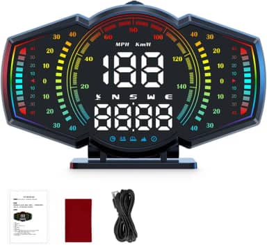 Velocímetro digital universal para automóveis, visor HUD com GPS, alertas de excesso de velocidade e fadiga, para todos os veículos- Ideal para Valorizam Precisão e Conforto