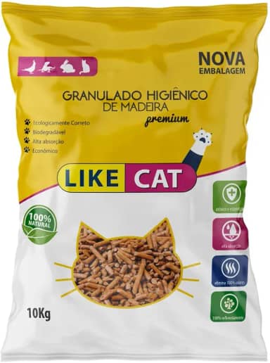 Granulado Higiênico de Madeira Like Cat 10kg