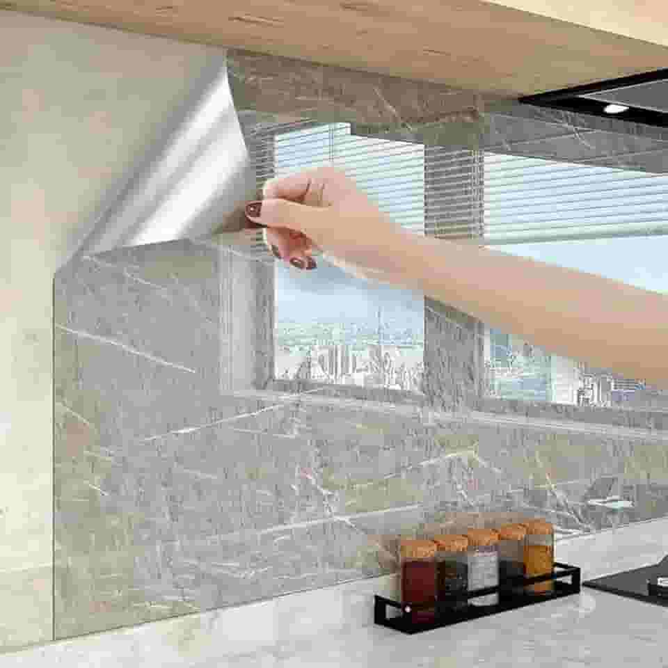 Papel De Parede Moveis Bancadas Adesivo Marmore Lavável 5 M X 60cm (Gray Cinza)