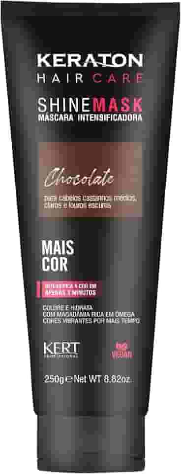 Keraton, Máscara matizadora hidratante, Trata e colore, Para cabelo castanho médio, claro e Louro escuro, Shine Mask, 250g, Chocolate